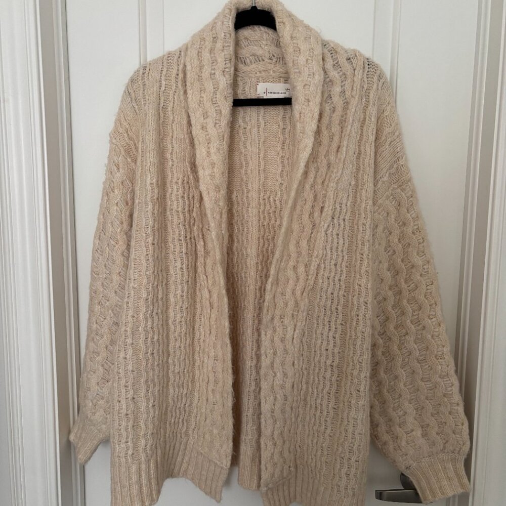 Anthropologie Rashida Ivory Long Line Open Front Cardigan - Picture 2 of 5